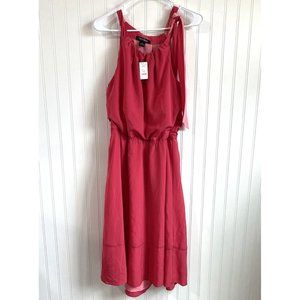 White House Black Market Womens NWT Size 6 Fit & Flare Midi Dress Tie Shoulder